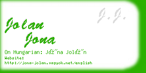 jolan jona business card